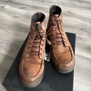 Sorel Men's Tan Leather Boots Waterproof Size US‎ 14 winter fall